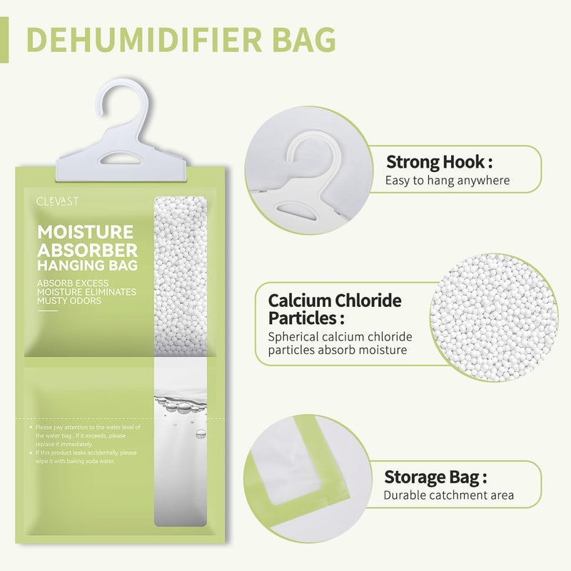 CLEVAST Moisture Absorbers Packets 10 Pack, Dehumidifier Bags for Closet, Scented Hanging Humidity Absorber in Wardrobes, Bedrooms, Bathrooms (Jasmine) - Image 4